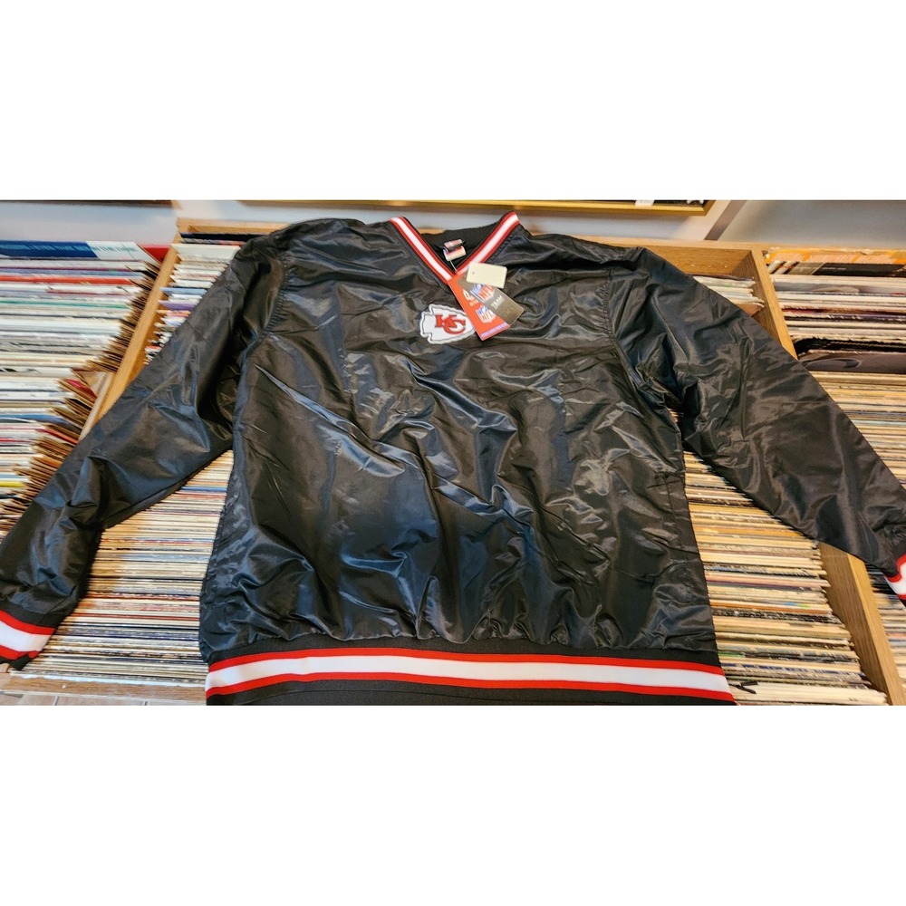 NEW NFL Kansas City Chiefs Windbreaker Pullover Jacket Black Mens XXL NWT